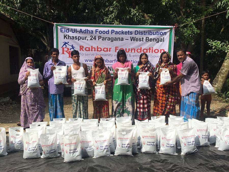 Qurbani Meat distribution to the poor at Khaspur-24 Paragana, West Bengal